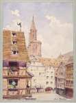 Cornelius Marie Lucie View of a Street and the Cathedral Tower in Strasbourg - Hermitage
